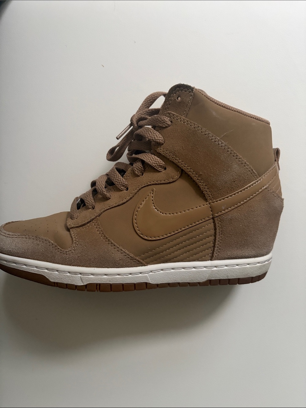 Nike Women’s Wedge Sneaker in Taupe Brown